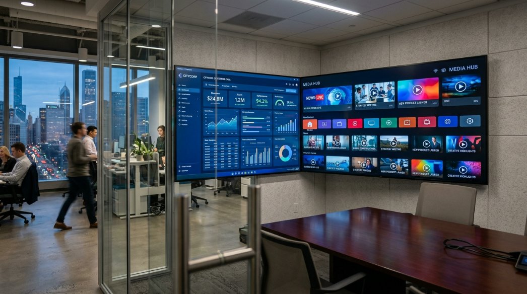 Ultimativ guide til Digital Signage i USA: Sourcing, Dual-OS Security og Integration